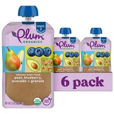 Stage 2 Baby Food Pouch Pear Blueberry Avocado Granola