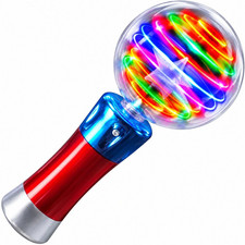 Spinning Light Up Wand Toy Magic Ball Illuminating Orb Sensory