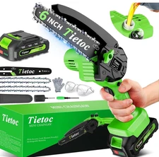 PINK Chainsaw 6 Inch Mini Electric Chainsaw Cordless Battery Powered, Hand Held