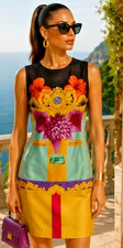 Gianni Versace Baroque Floral Silk Sheath Dress IT44 –US8 Runway‑Era Print