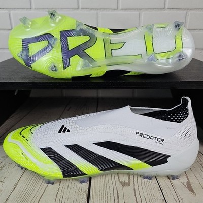 NEW Adidas Predator Elite Laceless FG Men's Size 9 White Soccer Cleats JI1075  
