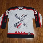 Vtg Marvel X-Men Johnny Blaze Hockey Jersey Mens XL Y2K Streetwear Marvel Comics