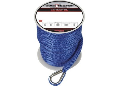 Extreme Max 3006.3482 BoatTector Solid Braid MFP Anchor Line/Thim 1/2''x150' Blue