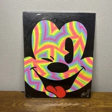 8 x 10" Hand Painted Neon Mario