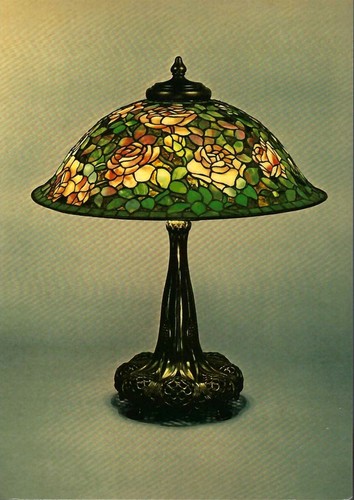 Vintage Postcard, Leaded Glass Lamp, Louis Comfort Tiffany, Corning, Art, used