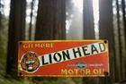 Vintage Gilmore Motor Oil Porcelain Sign Lion Head Pennsylvania Pure Esso Mobil