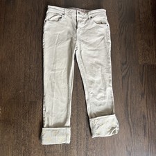 Johnny Was Jeans Womens 27 Cuffed Boyfriend Midrise Green Embroidered Relaxed