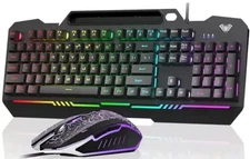 AULA Gaming Keyboard, T102 104 Keys Gaming Keyboard and Mouse Combo with RGB