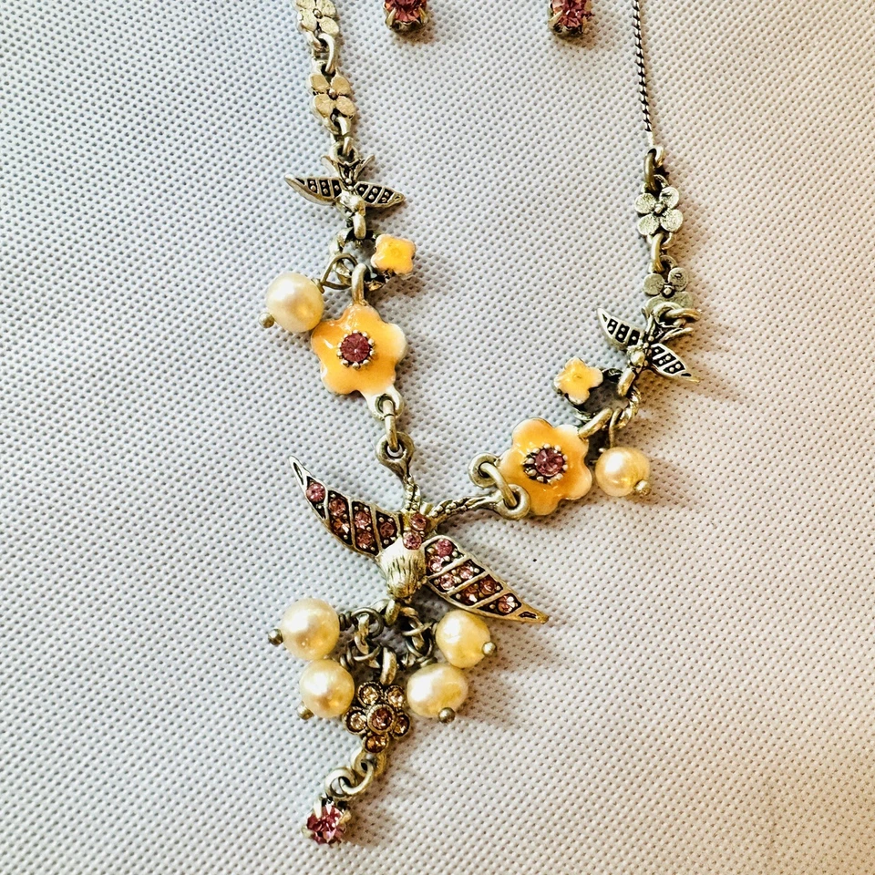 Ожерелье с подвеской в виде птицы-пилигрима серебристое металлическое датский дизайн 18 дюймов - Изображение 4 из 4