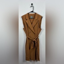 Worthington Women's Tan Sleeveless Midi Dress  with Belt Business Casual Sz XL