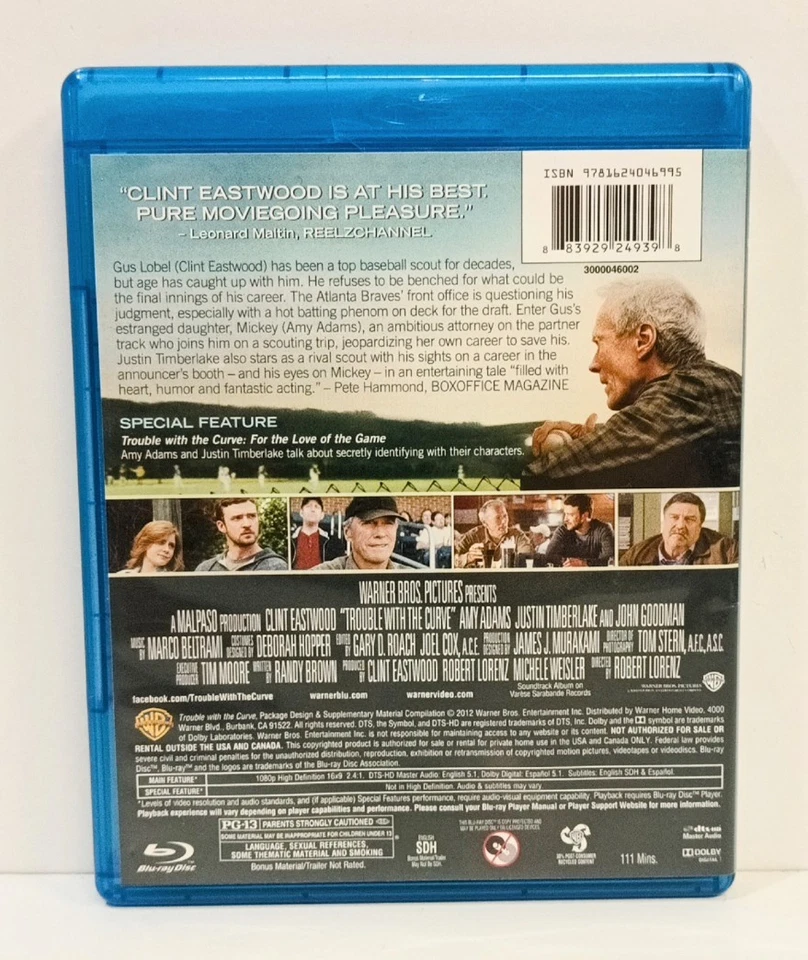 Trouble With the Curve: Blu-ray + Digital Clint Eastwood Great Cond Free Ship - Image 2 of 4