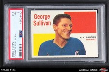 1960 Topps #18 George Sullivan Rangers-Hockey PSA 7 - NM