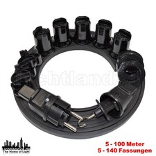E27 RETRO Bausatz Illu Lichterkette schwarz 5m - 100m Garten Party Weihnachten