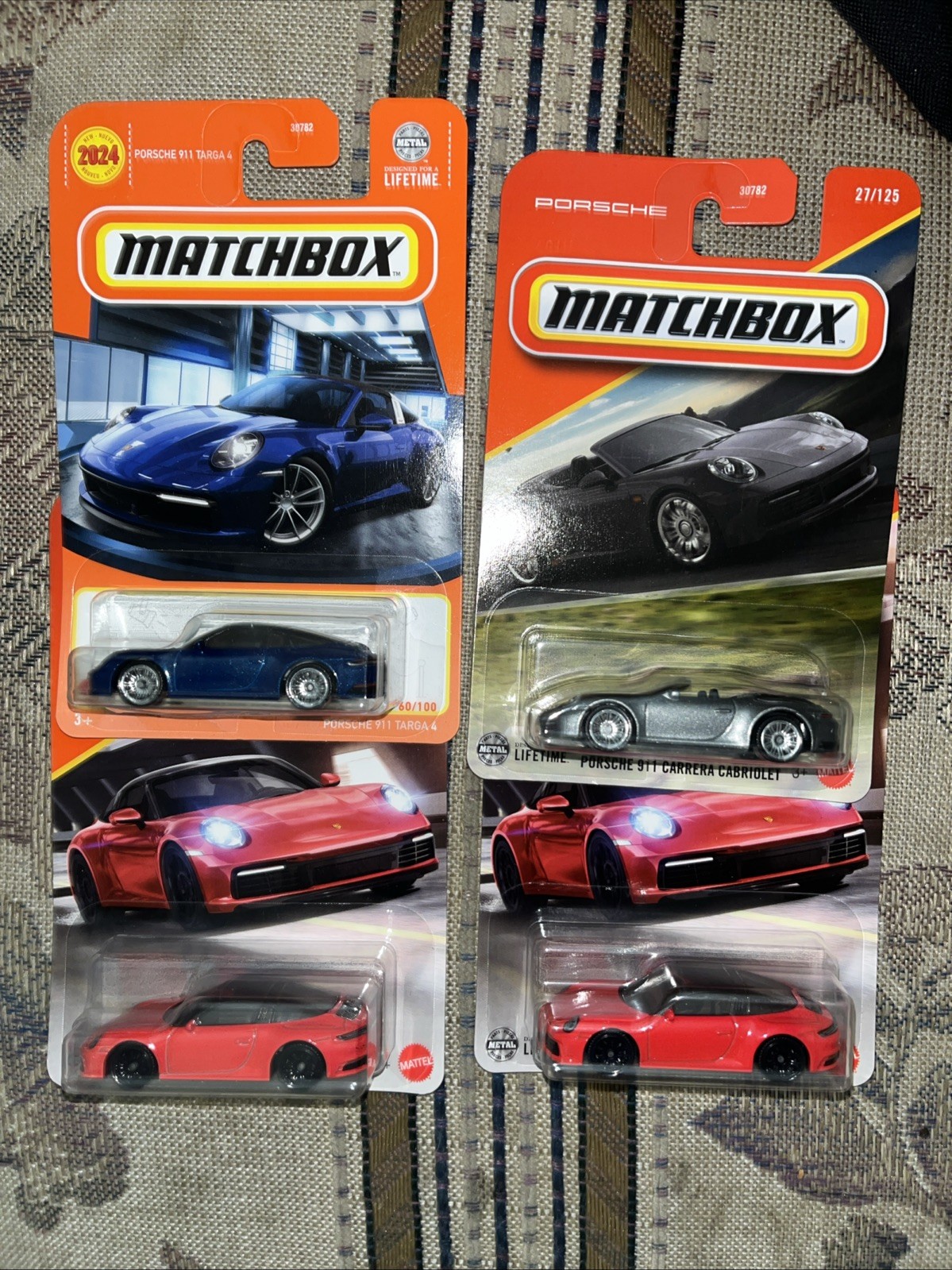 Matchbox 2025 Porsche 911 Targa, Carrera, Lot Of 4