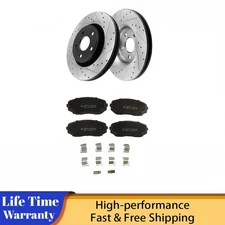 Front Drilled Brake Rotors Ceramic Brake Pads for 2007 - 2014 2015 Mazda CX-9
