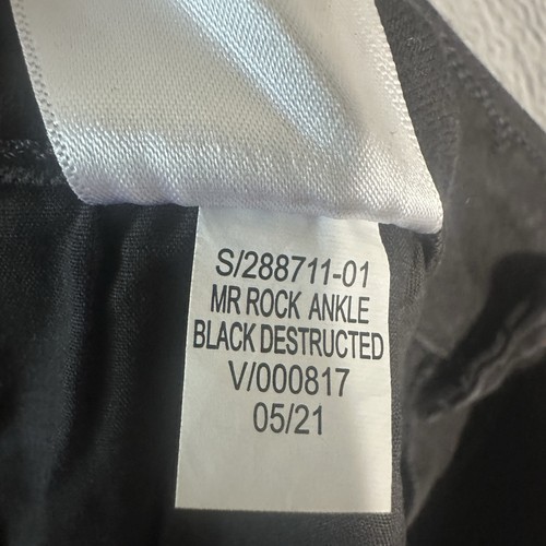 Old Navy Rockstar Jeans Size 6 Black Mid-Rise Super Skinny Distressed Raw Hem - Picture 9 of 9