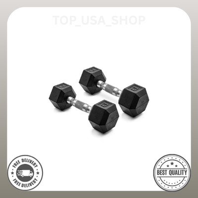 CAP Barbell, 8lb Coated Rubber Hex Dumbbell, Pair (No-Roll Design, Ergonomic Ste