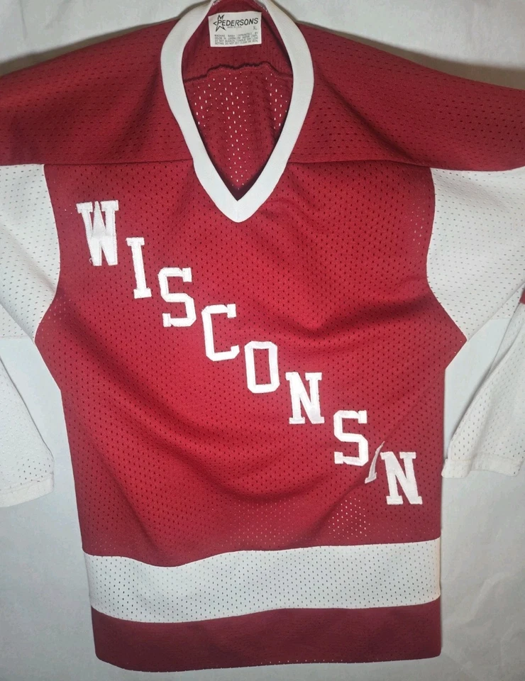 VINTAGE Wisconsin Badgers Jersey Mens Size XL NCAA Hockey - Pedersons 1980s  - Image 2 of 4