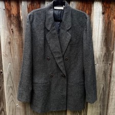 Vintage Anne Klein II Lightweight Wool Double Breasted Blazer