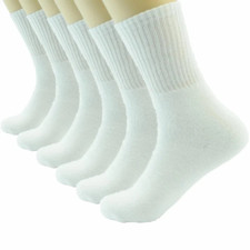 3 Pairs Diabetic Socks Non-Binding Cotton Comfort Crew Socks Unisex Size 9-11