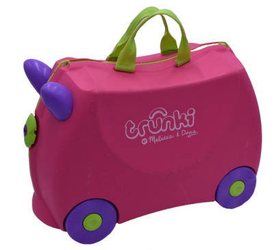 Trunki Suitcase - Hard Plastic Pink Trixie Kids Ride On Wheeled - Melissa & Doug
