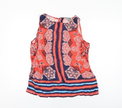 Basic-T-Shirt Damen UK Größe L Figueroa & Blumen rot