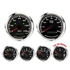W Pro 6 Gauge Set 85mm Gps Speedometer 120 Mph Turn Signal High Beam Waterproof