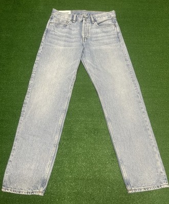 H&M Men s Light Blue Wash Denim Jeans Straight Regular Fit Vintage Look