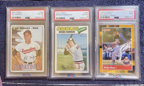 3 PSA Grade Hall of Famers (Gil Hodges, Brooks Robinson, & Nolan Ryan)