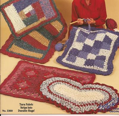 Rag rug crochet patterns Granny Rugs:heart, patchwork...