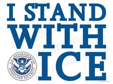 I Stand With ICE Yard  Lawn Sign 24x18 Double Sided