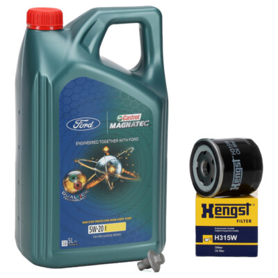 5L ORIGINAL Ford CASTROL Motoröl Öl MAGNATEC E 5W20 + HENGST Ölfilter 1883037