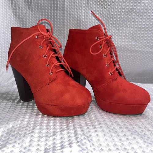 Women's Ankle Boots Color Red Size 8 