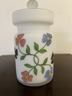 Norleans Italy Frosted Glass Hand Painted Floral 7 3/4” Canister Jar with Lid — photo 3