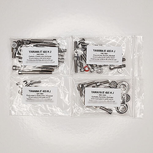 Visserie inox Allen moteur Yamaha IT 465 qualité supérieure