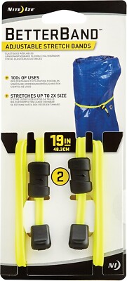 Pack of 2 Nite Ize BetterBand 5'' Neon Yellow Adjustable Tie Down Stretch Band