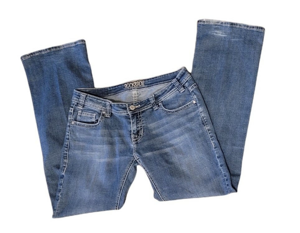Rock and Roll Cowgirl Riding W7-5090 Womens Denim Jean Tag 32×34