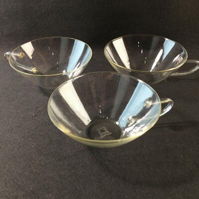 3 x Teetassen 50er 60er Teegläser SCHOTT Mainz Jenaer Glas D 10,5 cm