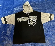 Los Angeles Raiders Vtg Hooded Shirt Apex One Football NFL USA Made L NWA