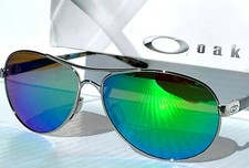 NEW Oakley FEEDBACK Chrome Blue w POLARIZED Galaxy Jade Green Lens Sunglass 4079