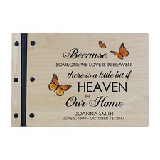 Custom Memorial Funeral Guest Book for Loss of Loved One 12x8 - Because Someone