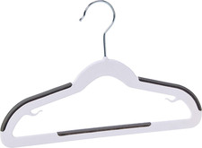 Plastic Kids Clothes Hangers, Non-Slip 30-Pack, White and Black, 12.8" W X 8"...