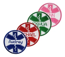 The Star of Life Personalize Custom Embroidered EMT AEMT Name Tag Iron on Patch