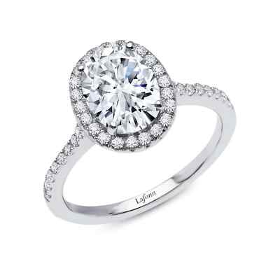 BRAND NEW Lafonn Platinum Plated 2.26CTW Diamond Halo Engagement Ring R2013CLP05