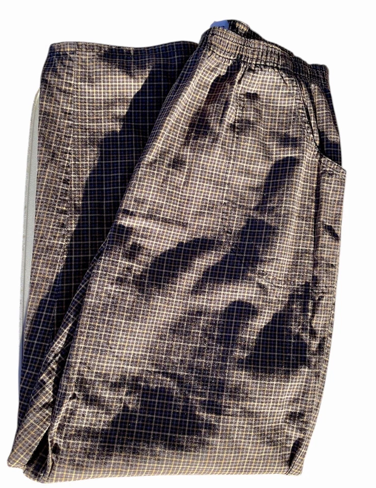 Calça xadrez feminina Cabin Creek pequena 16P puxar cônica nerd padrão cabine vintage - Imagem 3 de 4