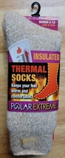 Polar Extreme Thermal Socks 1 pair Size Women Shoe5-10 Sock 9-11 Tan Men Medium
