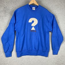 Vintage Guess Mens Sweatshirt XL Blue Made in USA Sweater Spell Out Embroidered