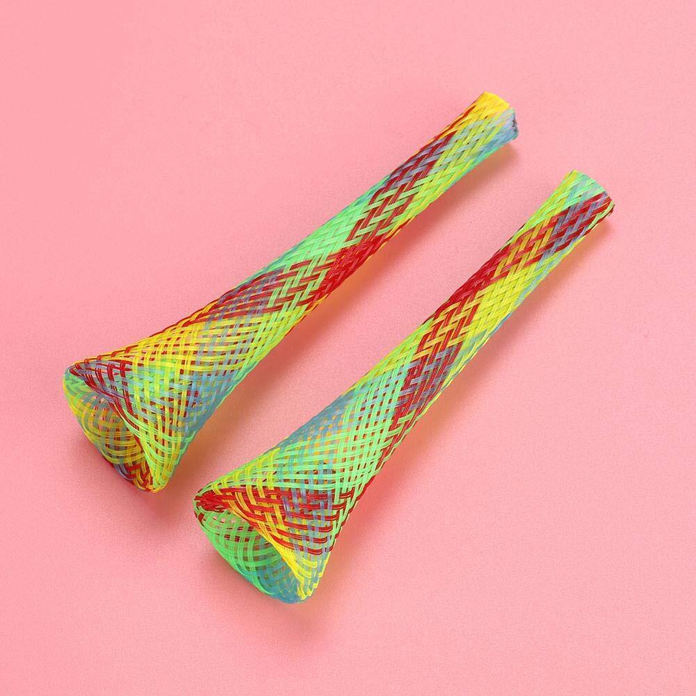 10Pcs Cat Spring Tube Toys, Pet Kitten Freely Folding Multi Color