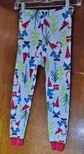 Hanna Anderson Organic Cotton Elf Print Holiday PJ Pants sz 6-7 yrs 120cm NWOT