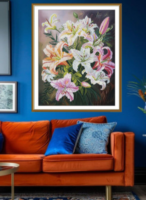 Counted cross stitch kit DIY unprinted canvas Color Flowers needlecraft 3242